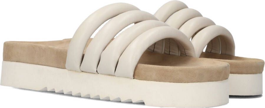 Maruti Witte Leren Zomer Slipper Bali Beige Dames