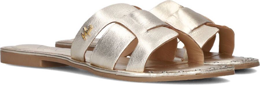 Mexx Gouden Lisa Leren Slippers met Diamanten Yellow Dames