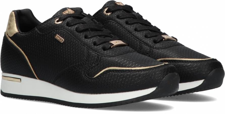 Mexx Eke sneakers met slangenprint zwart goud