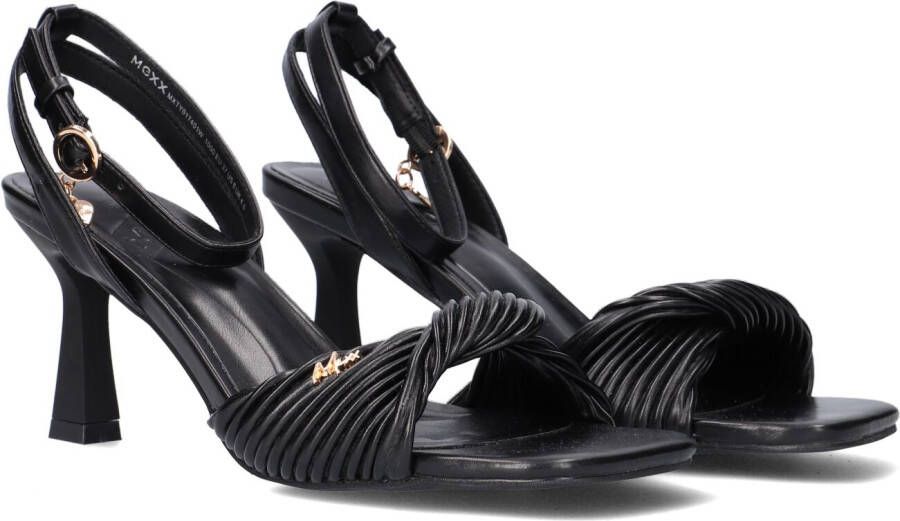 Mexx Zwarte Leren Sandalen met Twist Band Black Dames