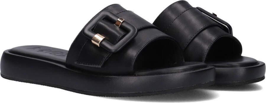 Mexx Zwarte Leren Look Slipper LIV Black Dames