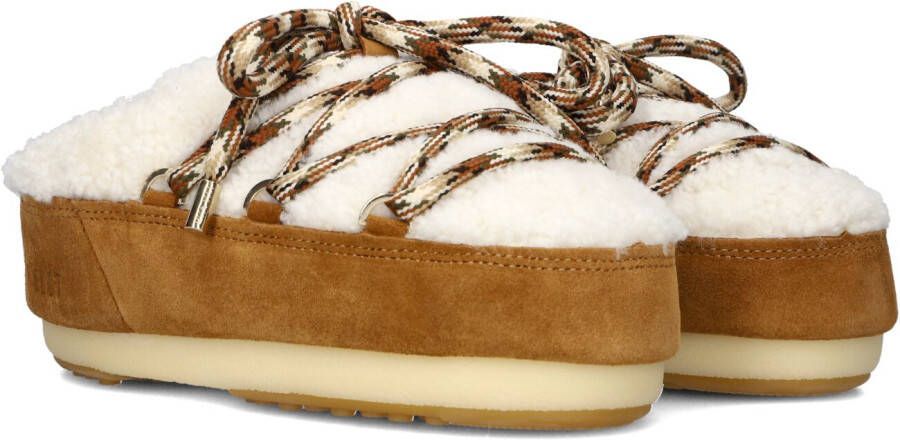 MOON BOOT Vachtlaarzen Dames Mule Shearling Maat: 39 40 Materiaal: Suède Kleur: Cognac