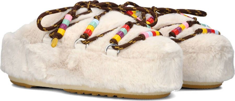 MOON BOOT Instappers Dames Mule Faux Fur Beads Maat: 37 38 Materiaal: Textiel Kleur: Wit