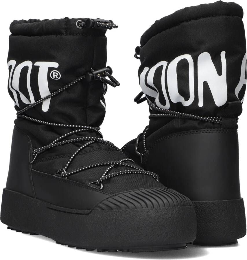 Moon boot Zwarte platte schoenen met PVC-details Black Heren