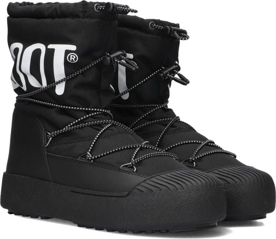 Moon boot Zwarte platte schoenen met PVC-details Black Heren