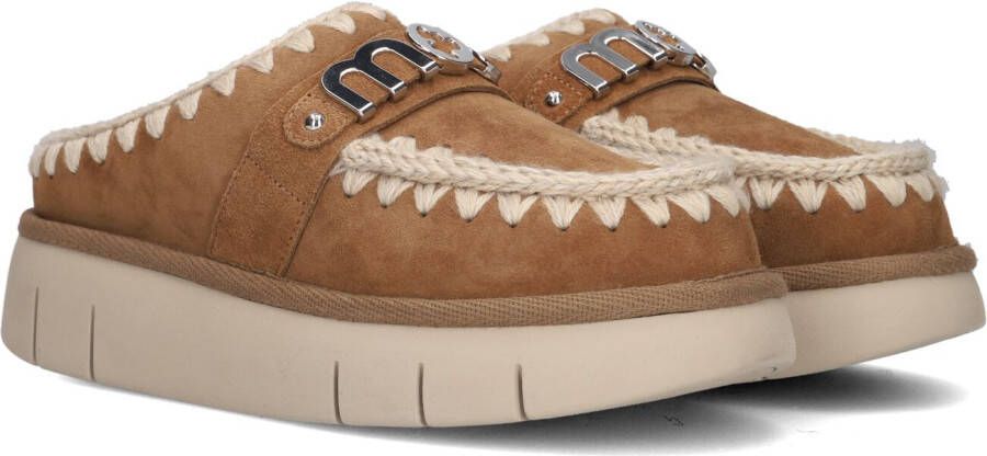 MOU Instappers Dames Bounce Clog Maat: 39 Materiaal: Suède Kleur: Cognac