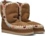 MOU Enkellaarsjes Dames Pantoffels Damesschoenen Suède Eskimo 24 Cognac combi - Thumbnail 1