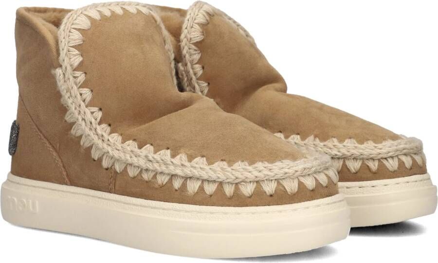 MOU Vachtlaarzen Dames Eskimo Sneaker Bold Glitter Logo Maat: 40 Materiaal: Suède Kleur: Cognac