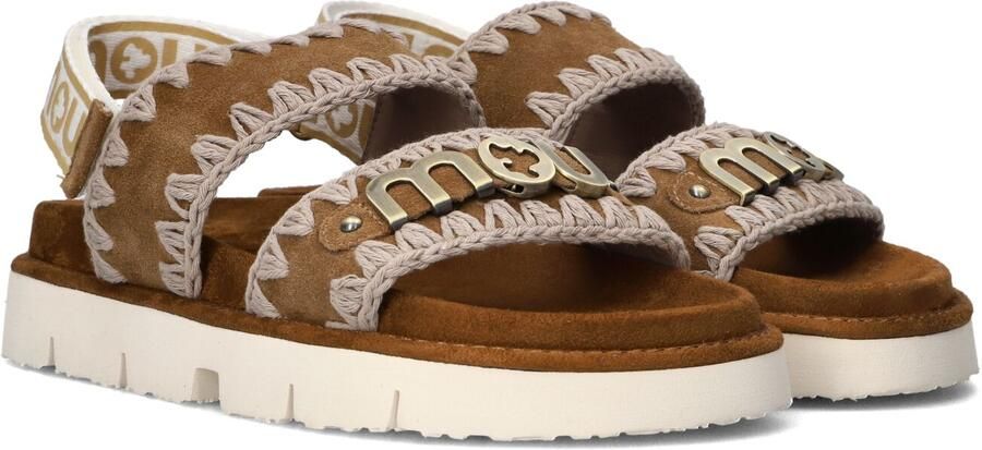 MOU Sandalen met Hak Dames Bio Sandal Two-buckles And Back Strap Maat: 39 Materiaal: Suède Kleur: Bruin