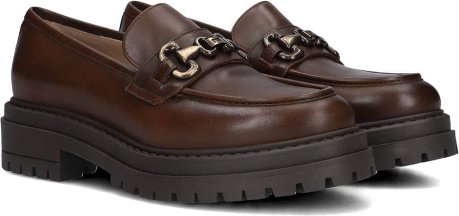 Nerogiardini Leren Mocassins met Metalen Klem Brown Dames