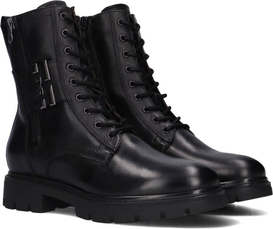 Nerogiardini Zwarte Biker Boots met Stijlvolle Vetersluiting Black Dames