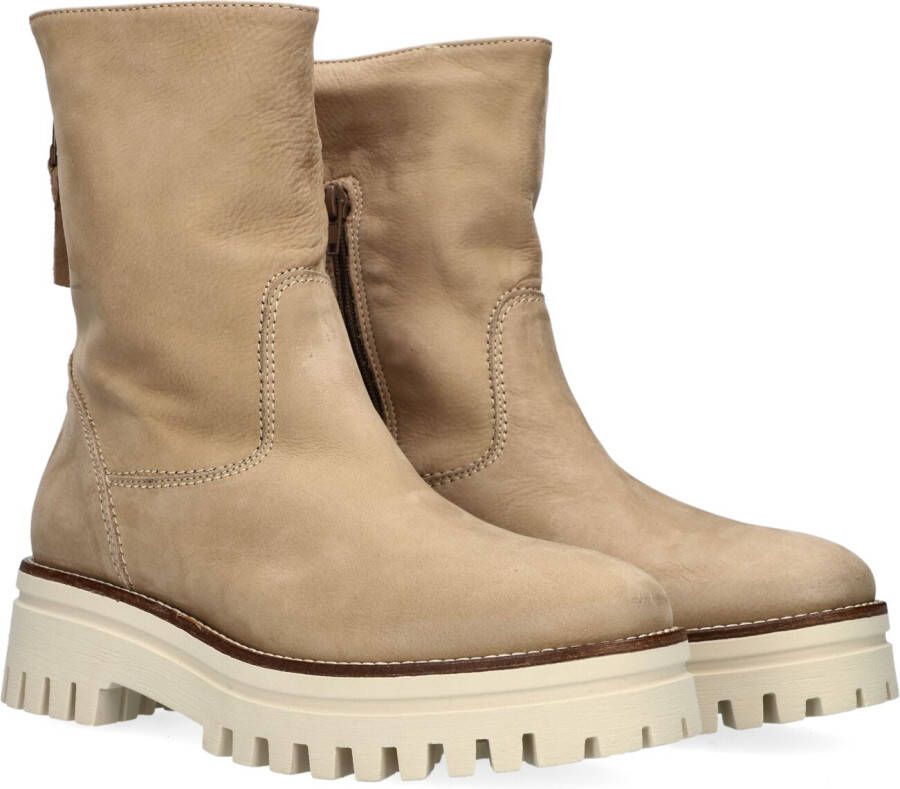 Notre-V 9031 Enkellaarsjes Enkelboots met rits Dames Beige