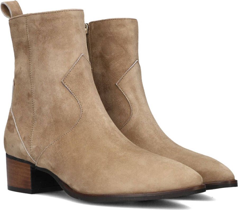 Notre-V 3231 Enkellaarsjes Enkelboots met rits Dames Beige