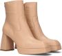 Notre-V Notre V Ao132 Enkellaarsjes Enkelboots met rits Dames Beige - Thumbnail 1