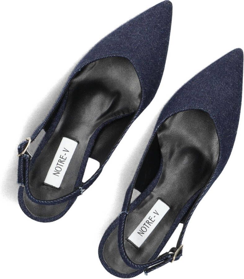 Notre-v Elegante Slingbacks met Denimstructuur Blue Dames