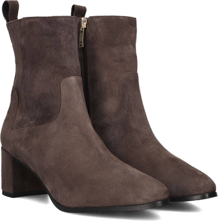 Notre-V 8543 Enkellaarsjes Enkelboots met rits Dames Bruin