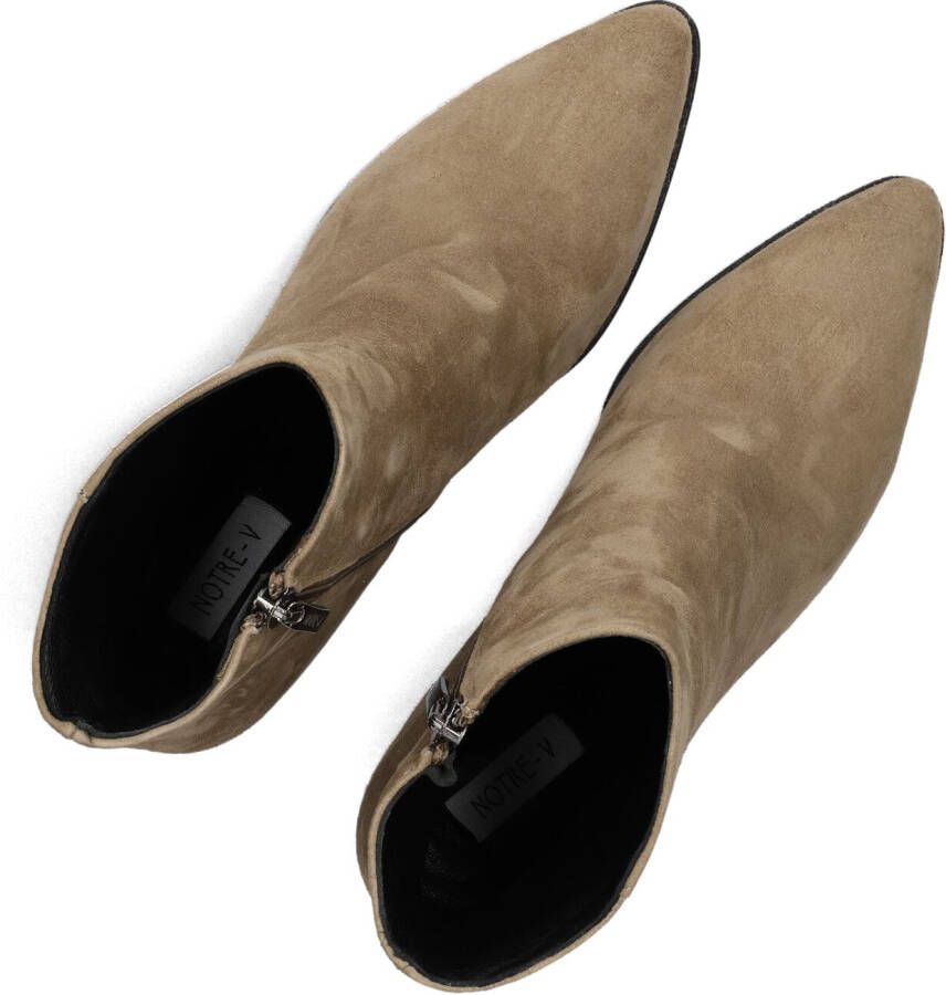 Notre-V At 156 Enkellaarsjes Enkelboots met rits Dames Taupe