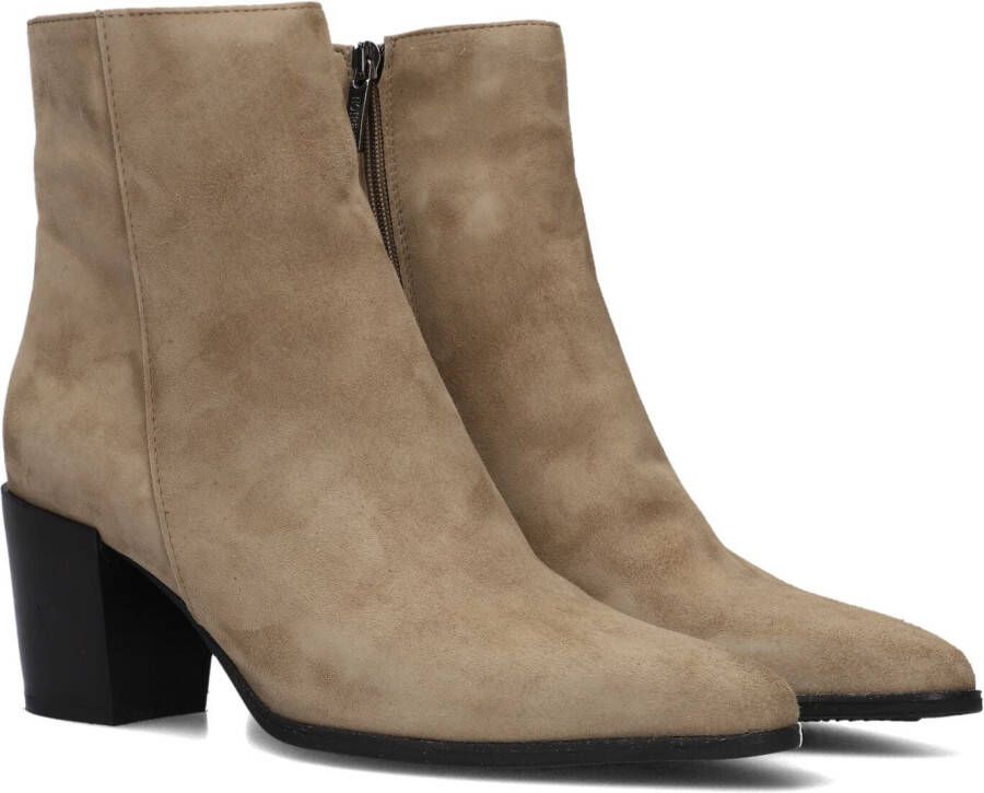 Notre-V At 156 Enkellaarsjes Enkelboots met rits Dames Taupe