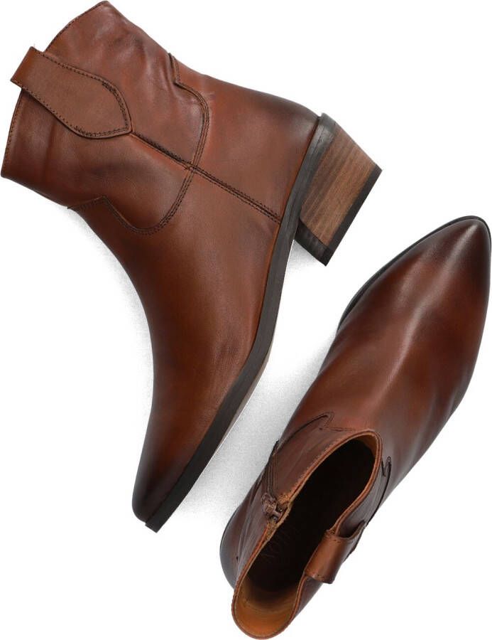 Notre-V Fru110 Enkellaarsjes Enkelboots met rits Dames Cognac