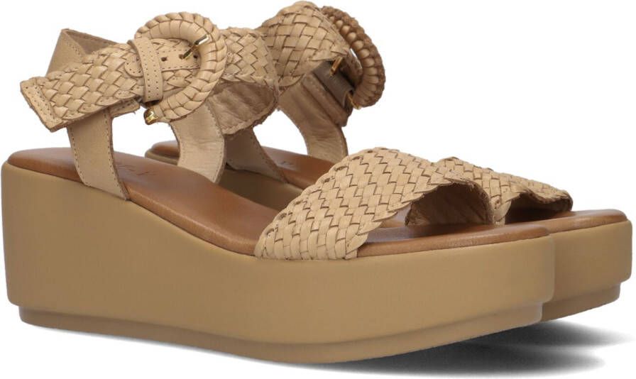 Vlechtwerk bruin Tinten 123095 Sandalen Dames Camel