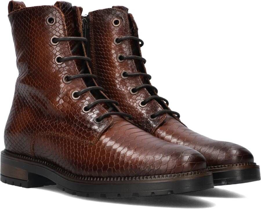 Notre-v Cognac Leren Veterschoenen Brown Dames