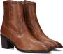 Notre-V Notre V 05 144 Enkellaarsjes Enkelboots met rits Dames Cognac - Thumbnail 1