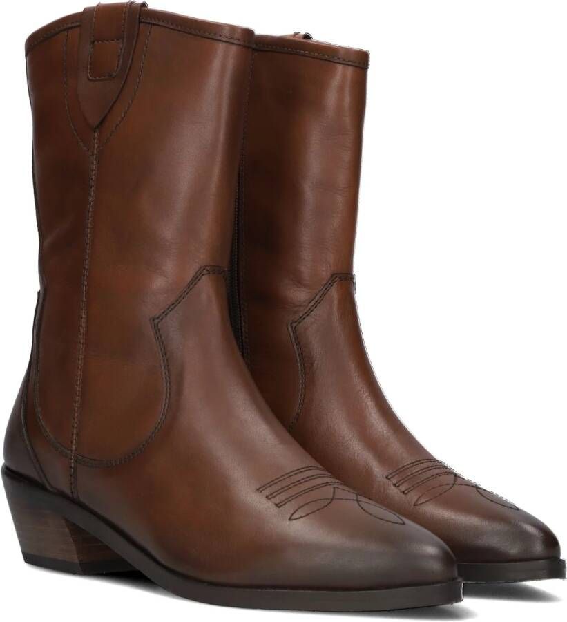 Notre-V 18050 Enkellaarsjes Enkelboots met rits Dames Cognac