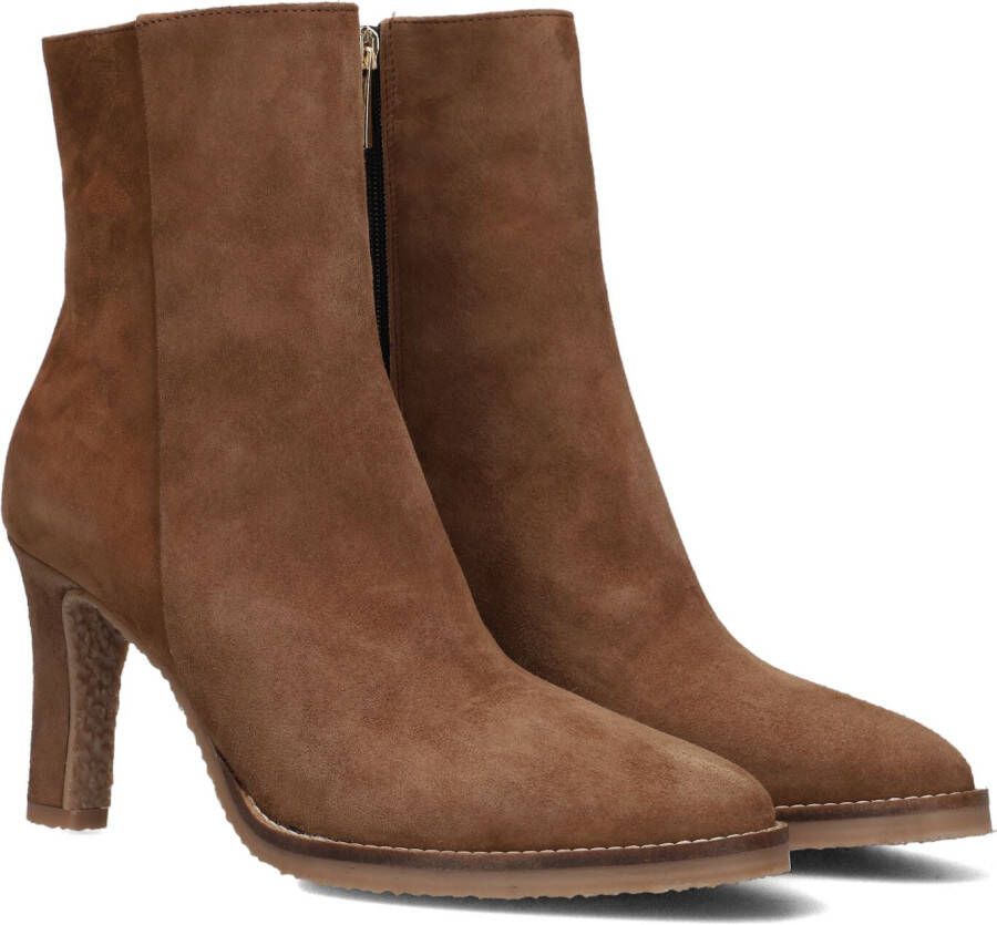 Notre-V 57436 Enkellaarsjes Enkelboots met rits Dames Cognac