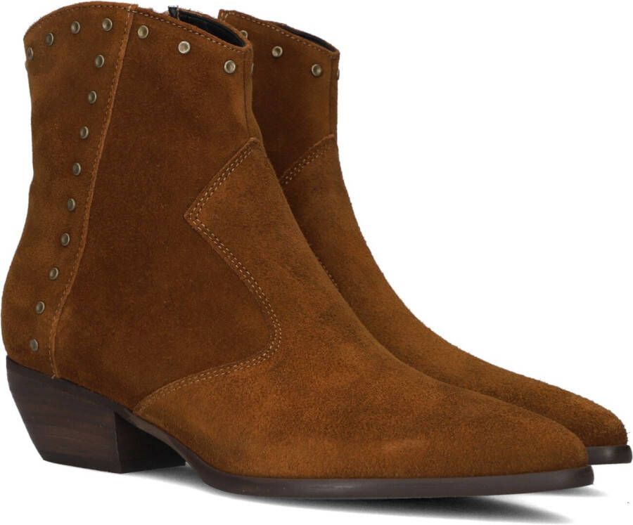 Notre-V Ar231 Enkellaarsjes Enkelboots met rits Dames Cognac