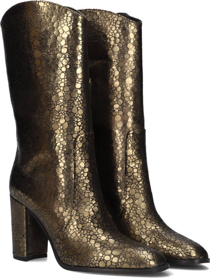 Notre-v Gouden Metallic Puntige Neus Enkellaarzen Yellow Dames