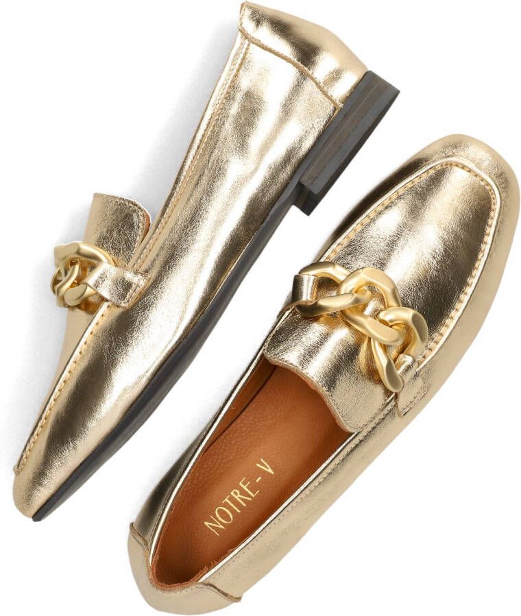 Notre-v Gouden Loafers met Elegante Details Yellow Dames