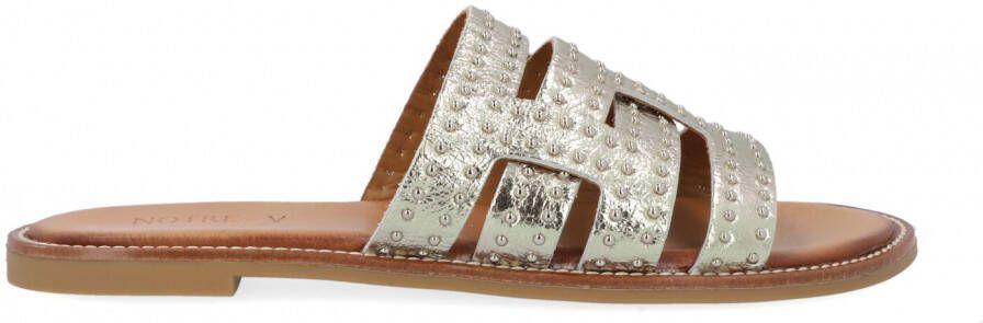 Notre-v Gouden Metallic Cut Out Slipper Gray Dames