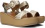 Vlechtwerk bruin Tinten Vlechtwerk 123095 Sandalen Dames Goud - Thumbnail 1