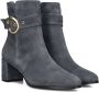 Notre-V 8552 Enkellaarsjes Enkelboots met rits Dames Grijs - Thumbnail 1