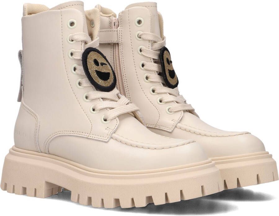 Nubikk Fae Bobbi Jr leren veterboots ecru Meisjes Leer Effen 27