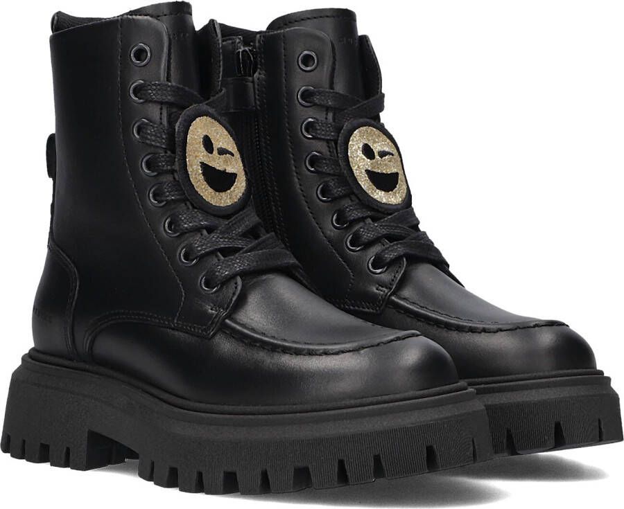 Nubikk Fae Bobbi Jr leren veterboots zwart Meisjes Leer Effen 30