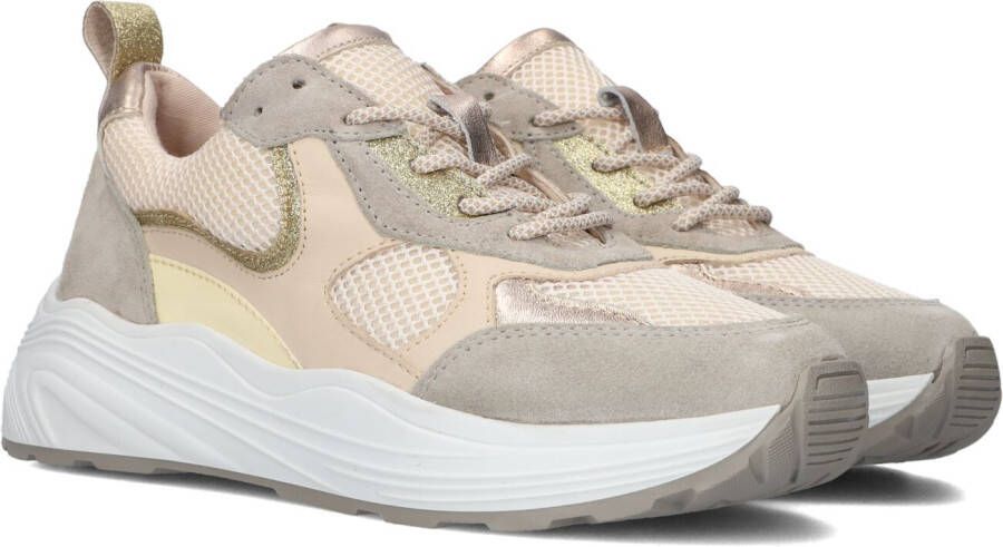 Bruin Tinten Triangle Lage sneakers Leren Sneaker Dames Beige Schoenen