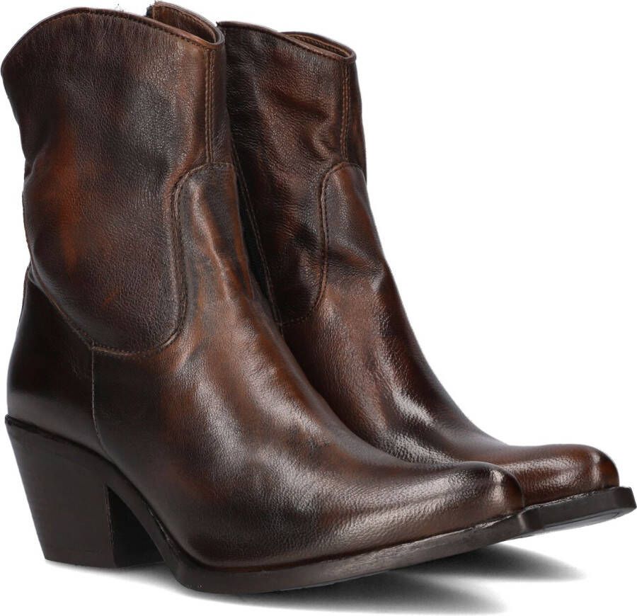 Omoda Tep Enkellaarsjes Enkelboots met rits Dames Bruin Schoenen