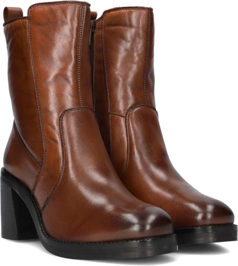 Omoda 16492 Enkellaarsjes Enkelboots met rits Dames Cognac