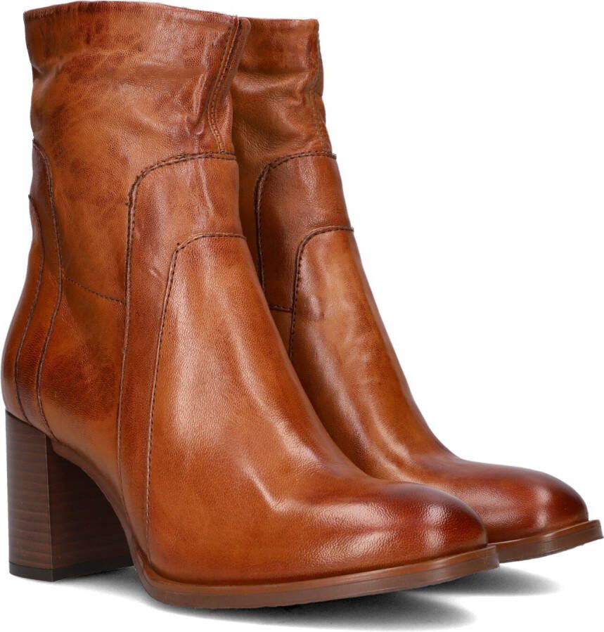 Omoda Nitro Enkellaarsjes Enkelboots met rits Dames Cognac