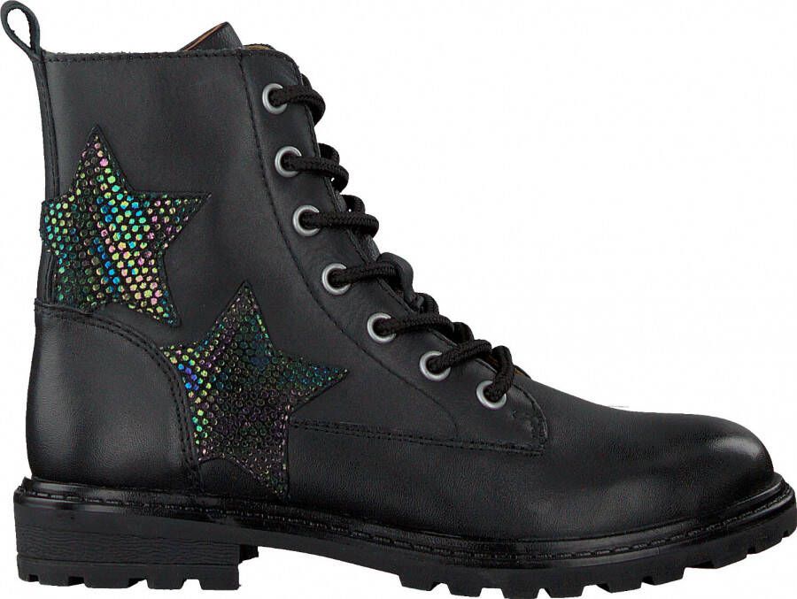 Omoda Om120780 Veterboots Laarzen Met Veters Meisjes Zwart