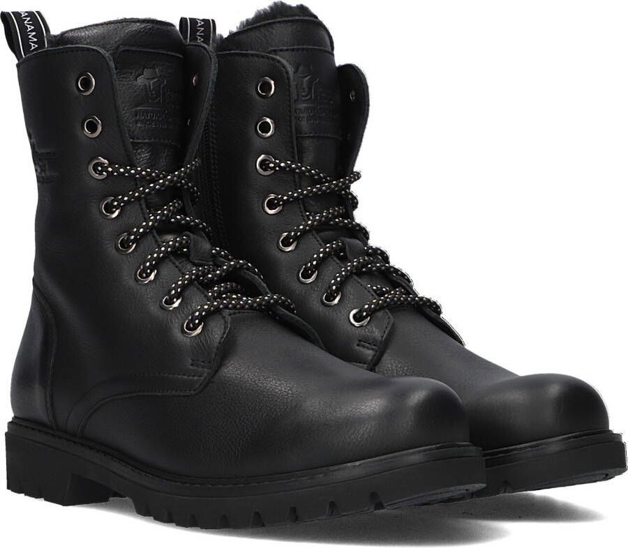 PANAMA JACK Frisia B1 met warme voering Zwart Leer Veterboots Dames