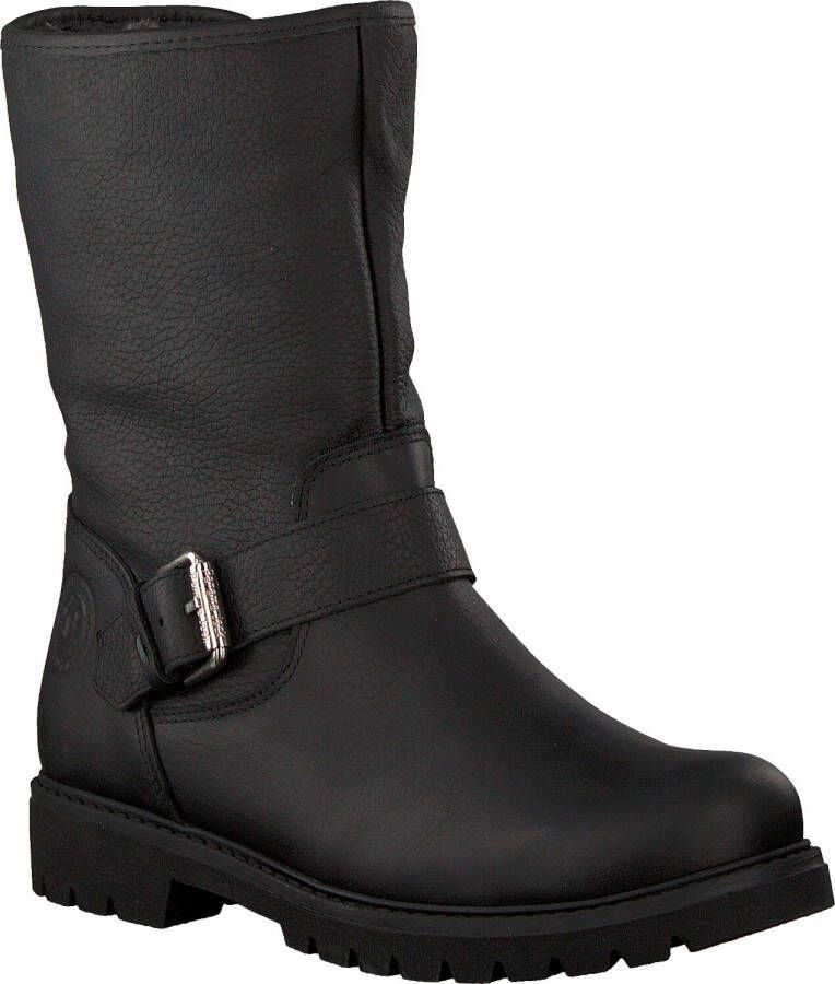 PANAMA JACK Singapur B22 Zwart Leer Biker boots Dames