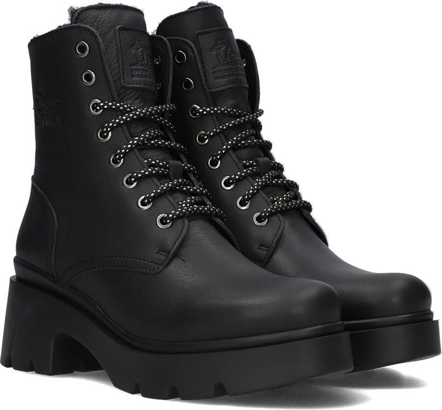 Panama Jack Porty B1 Veterboots Laarzen Met Veters Dames Zwart