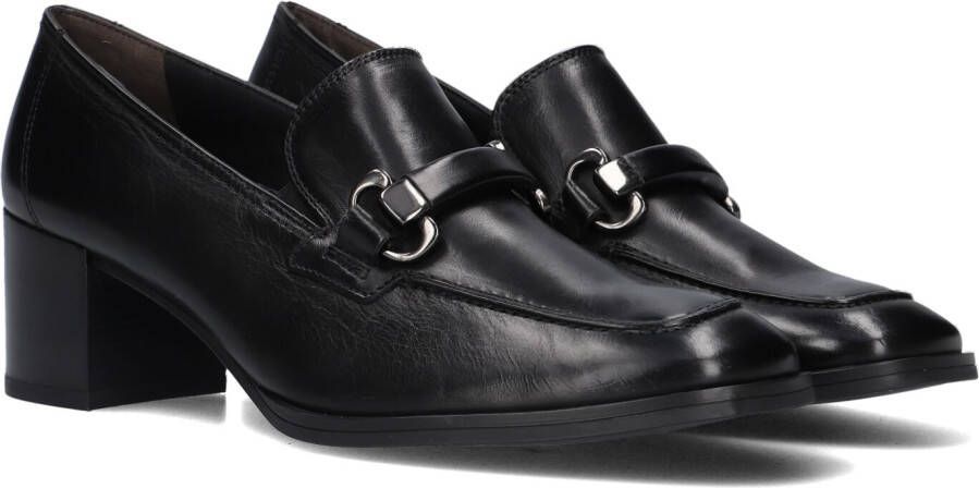 Paul Green Zwarte leren loafers met kettingdetail Black Dames