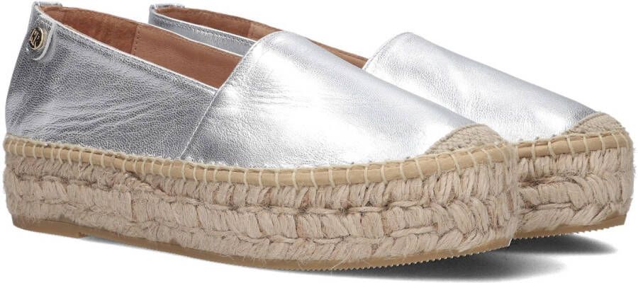 Red Rag Zilveren Espadrilles met Jute Platform Gray Dames