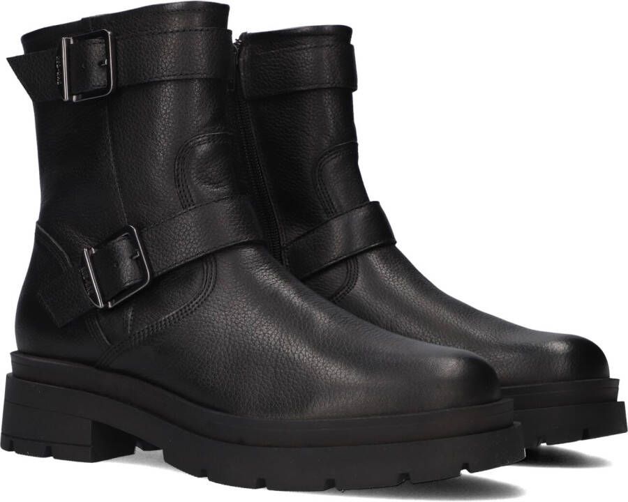 Red Rag Zwarte Leren Gesp Boots Black Dames