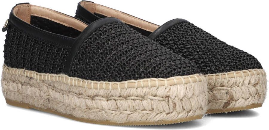 RED-RAG Espadrilles Dames 78182 Maat: 37 Materiaal: Papierstro Kleur: Zwart