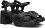 Red Rag Gekruiste Band Blokhak Sandalen Black Dames - Thumbnail 1