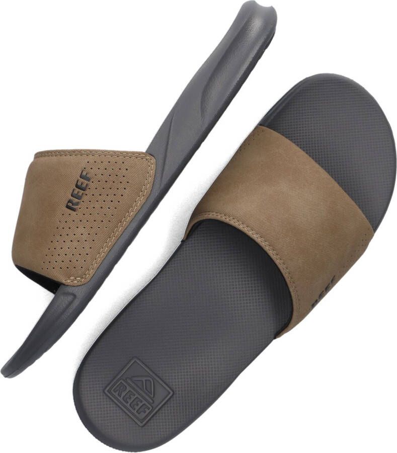 Reef One Slidegrey Tan Heren Slippers Grijs Cognac